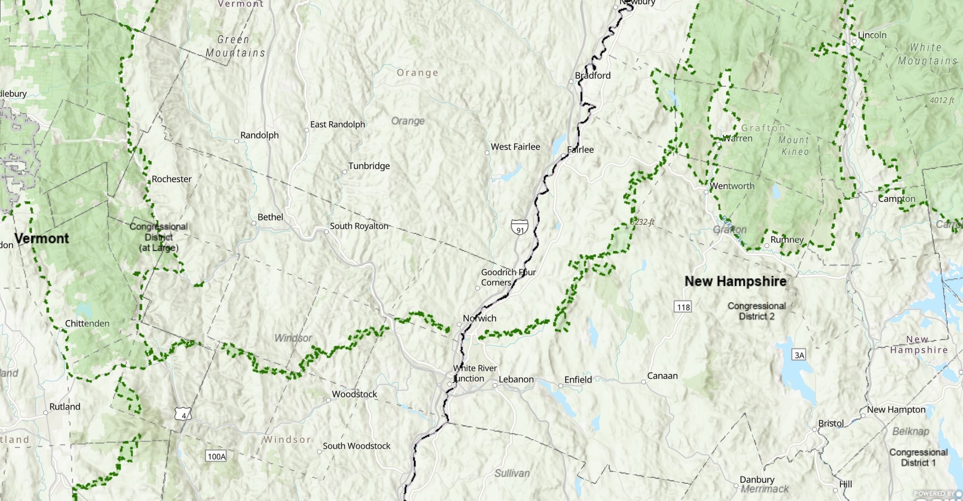Appalachian National Scenic Trail corridor - NH & VT