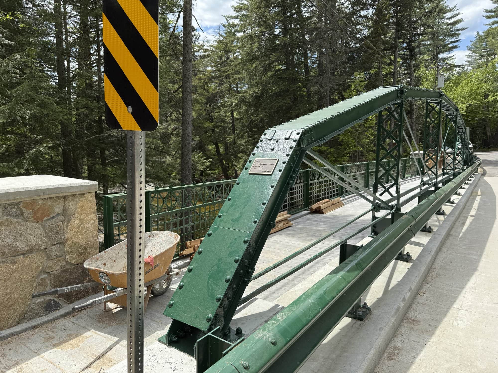 IMG_1791 Pedestrian railing and placard at Valley Cross Road Bridge in Jackson, NH